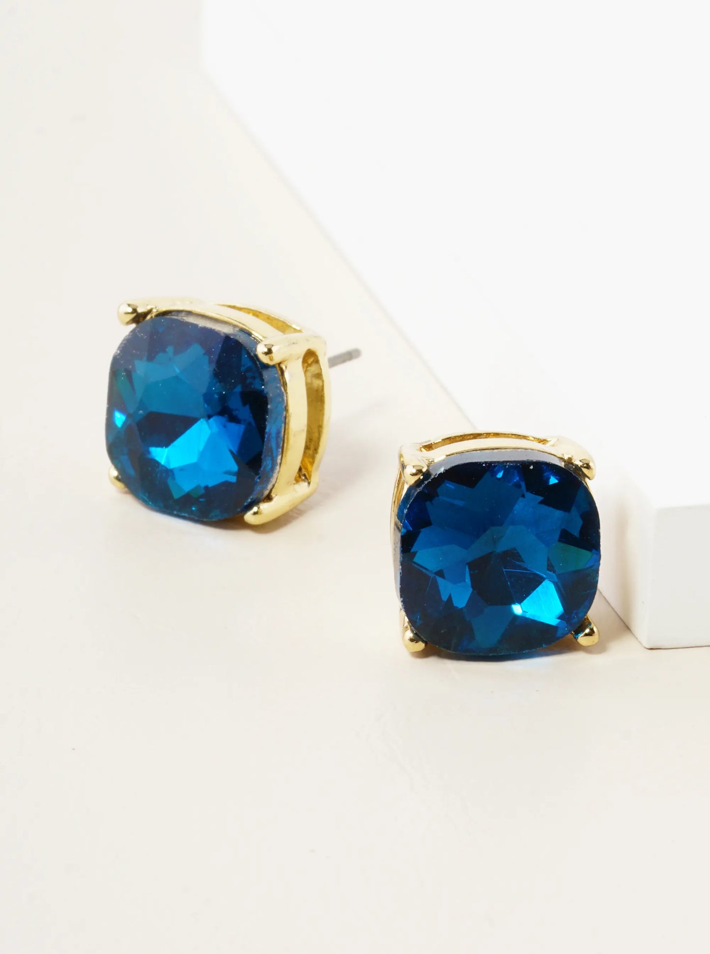 4-Prong Faceted 12mm Stone Post Stud Earrings