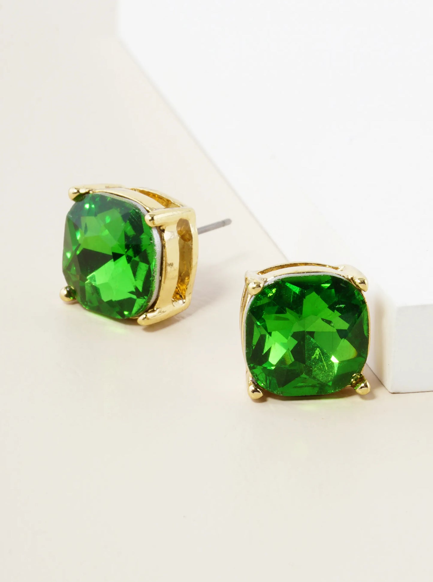 4-Prong Faceted 12mm Stone Post Stud Earrings