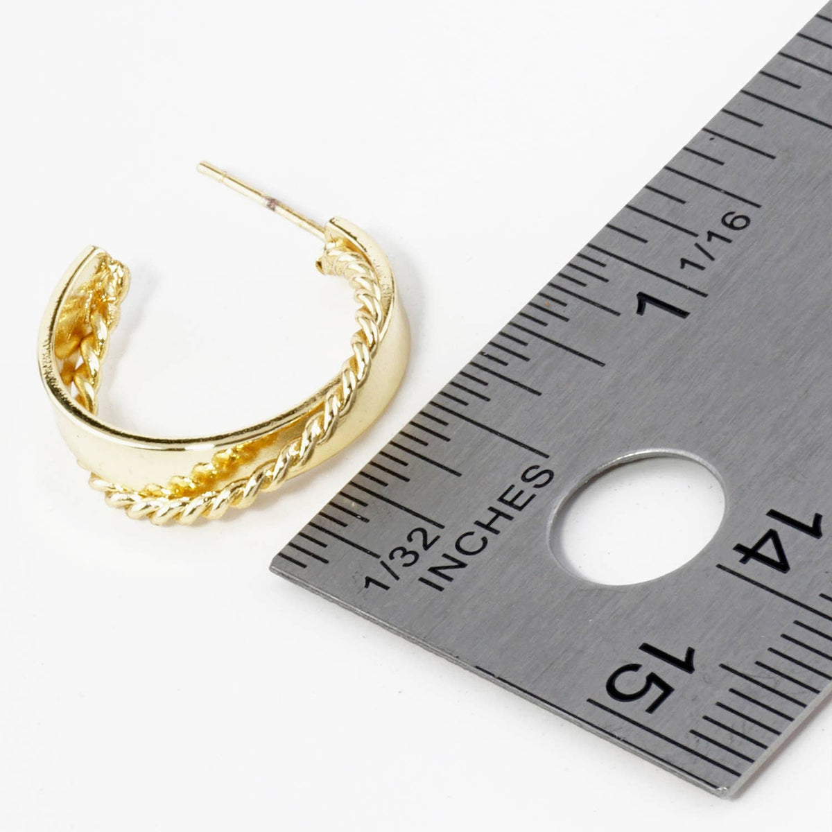18K GOLD DIPPED 20MM CROSSOVER HOOP EARRINGS