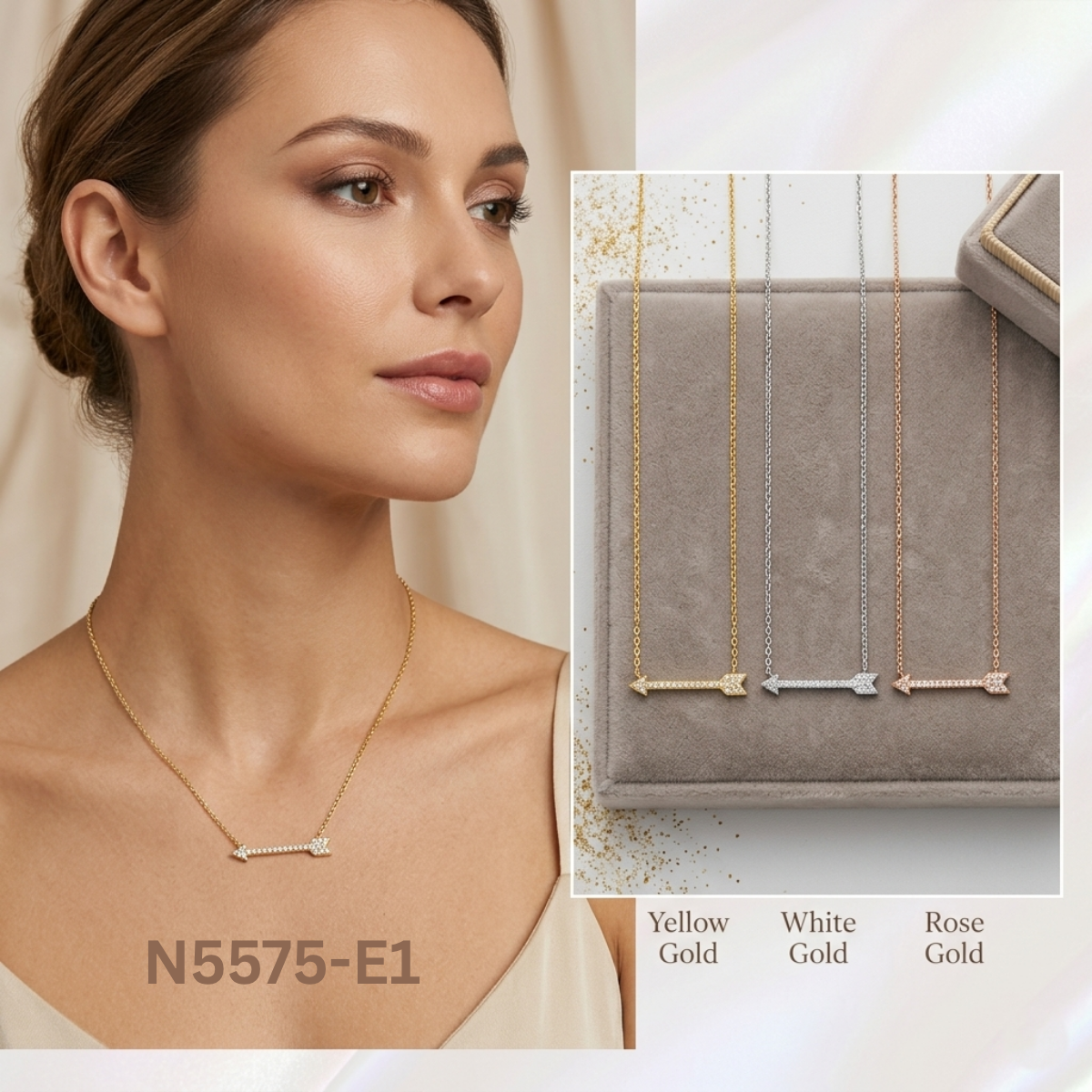 Pavé Diamond Arrow Pendant Necklace