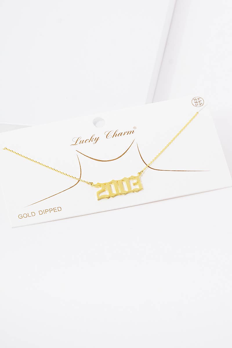 Gold Plated Birth Year Necklace