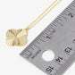 Sunburst Texture Quatrefoil Pendant Brass Necklace