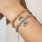 Pave Evil Eye Link Bracelet with Magnetic Clasp