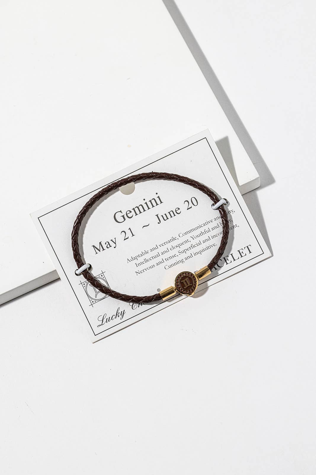 Zodiac Code Collection Braided Leather Charm Bracelet