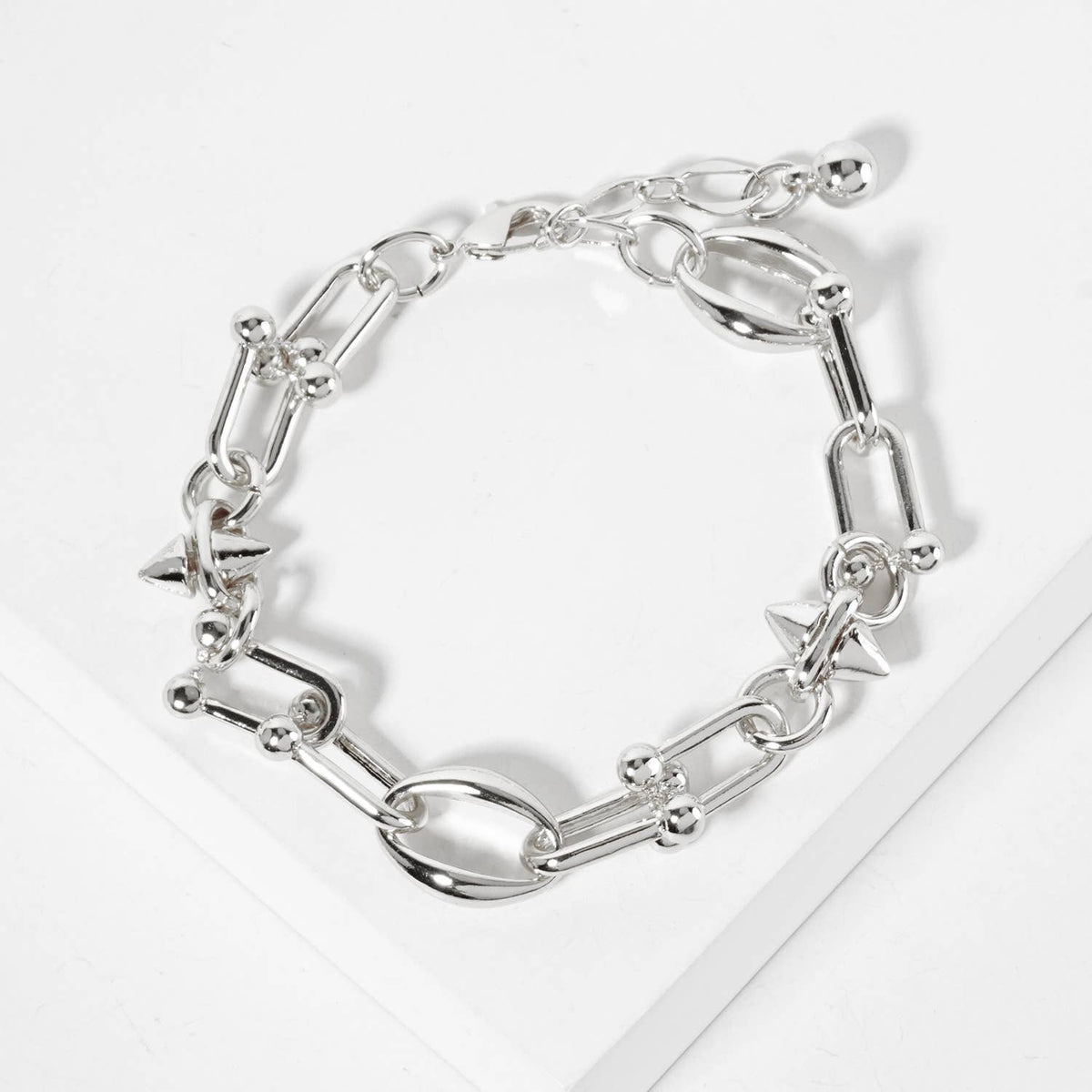 Edgy Spike U-Link Chain Bracelet