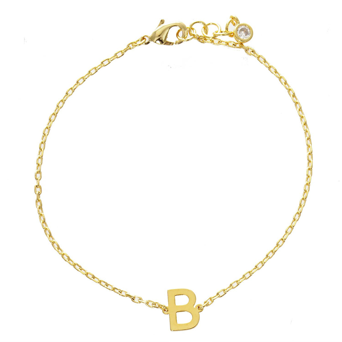 Gold Plated Initial Letter Bracelet