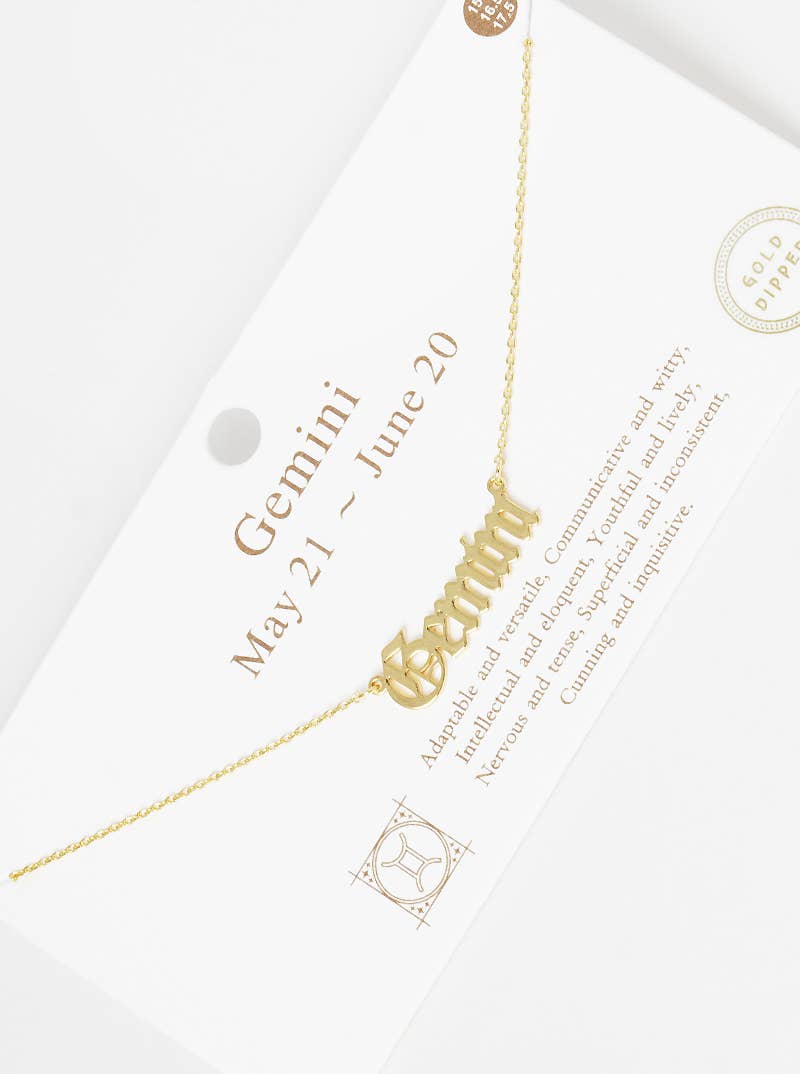 Gold Plated Zodiac Sign Necklace