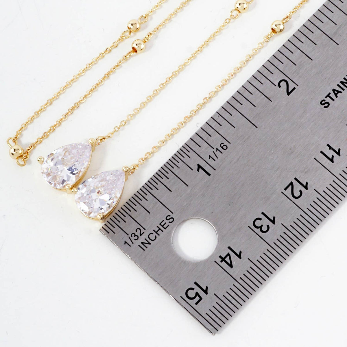 Satellite-Style 3-Prong Teardrop Face-Chain