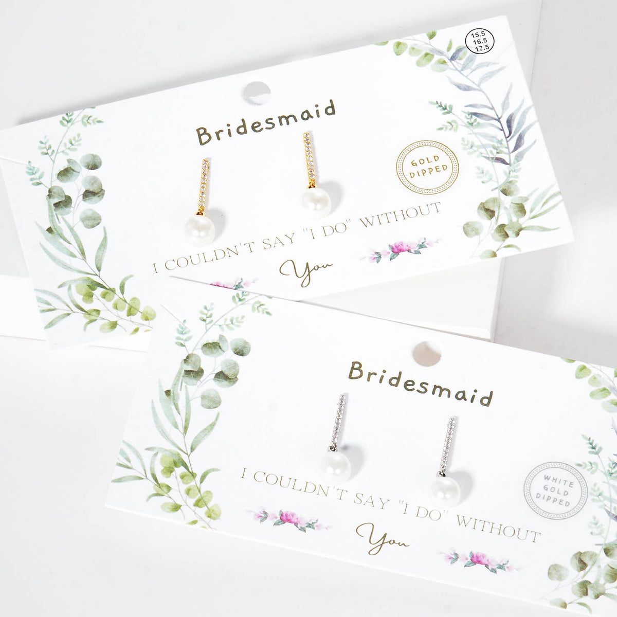 Bridesmaid Pearl & Pavé Bar Drop Earrings