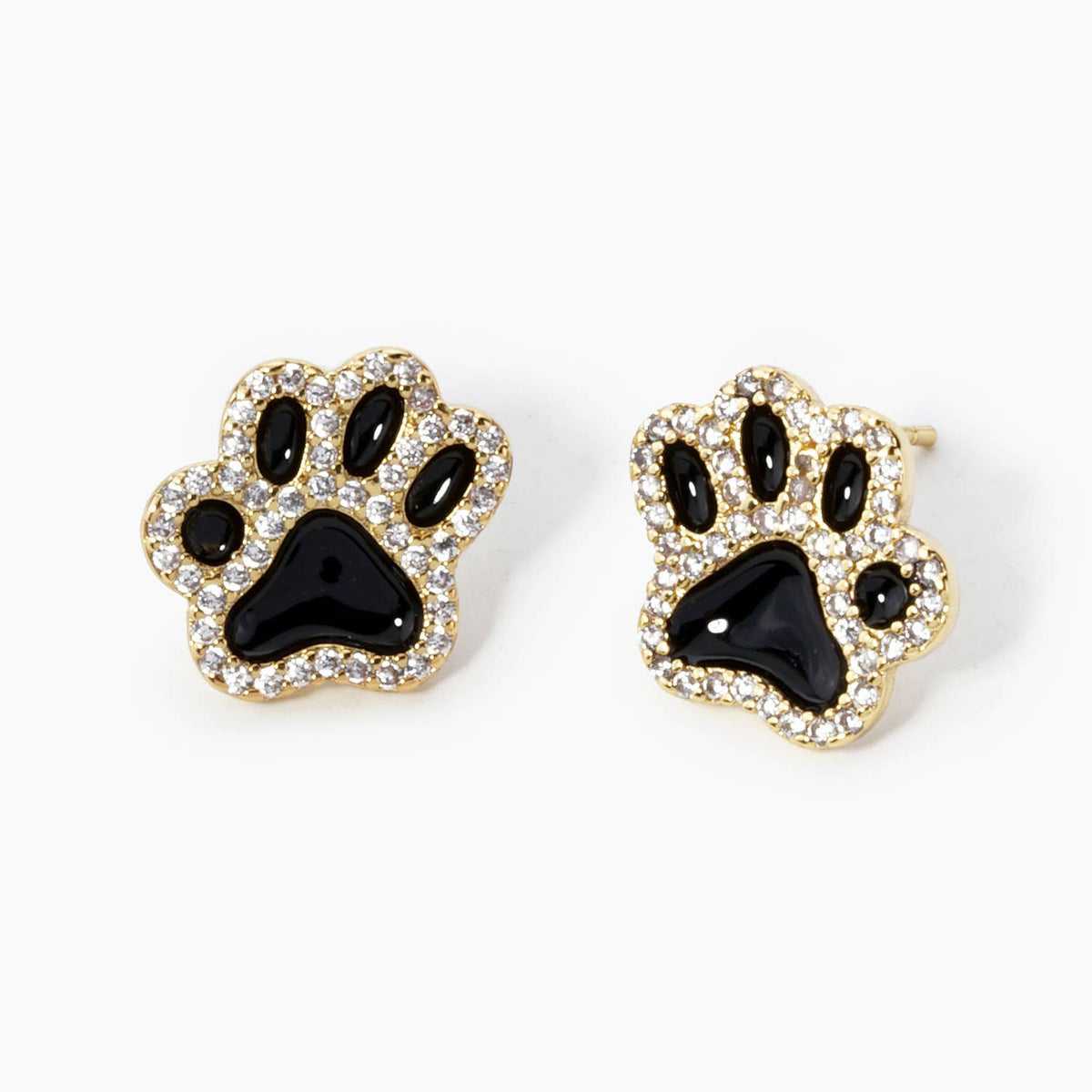 Game Day 13mm Enamel Paw Stud Earrings.