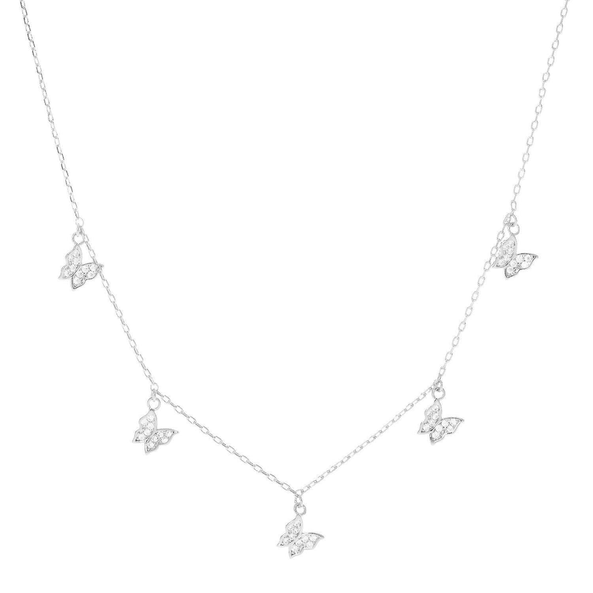 Gold Pave Butterfly Dangle Necklace