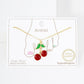 Enamel Cherry Charm Dainty Anklet - Gold & Silver Toned