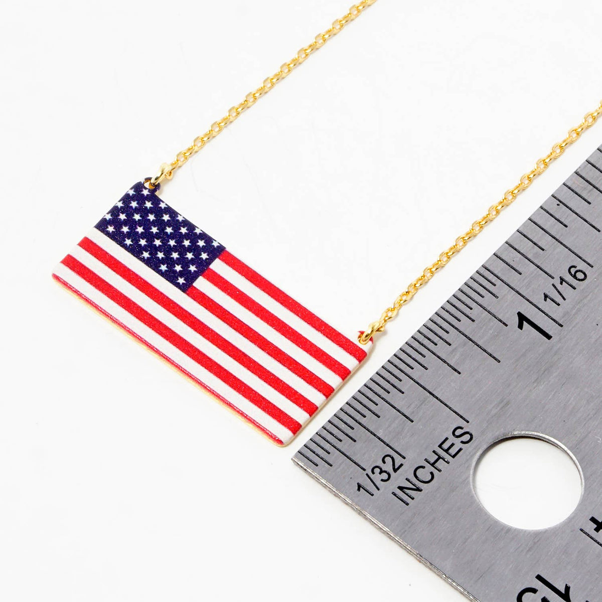 Patriotic USA Flag Charm Necklace