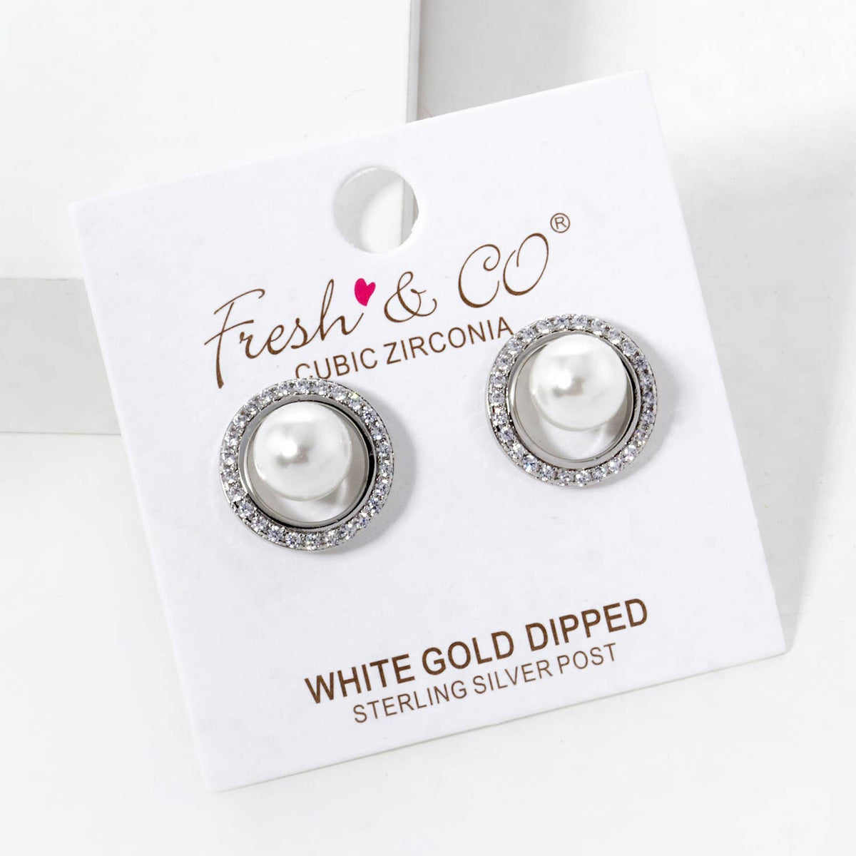 Freshwater Pearl Ring Stud Earrings