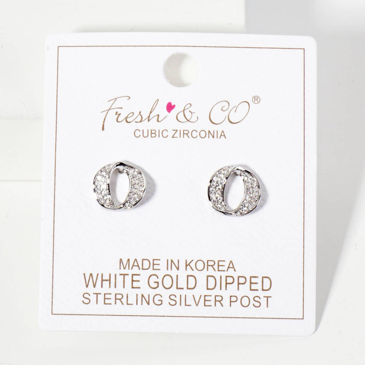 Pave-Set CZ 11mm Infinity Circle Minimalist Stud Earrings