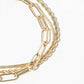 3-in-1 Layered Chain Bracelet with Easy Magnetic Clasp