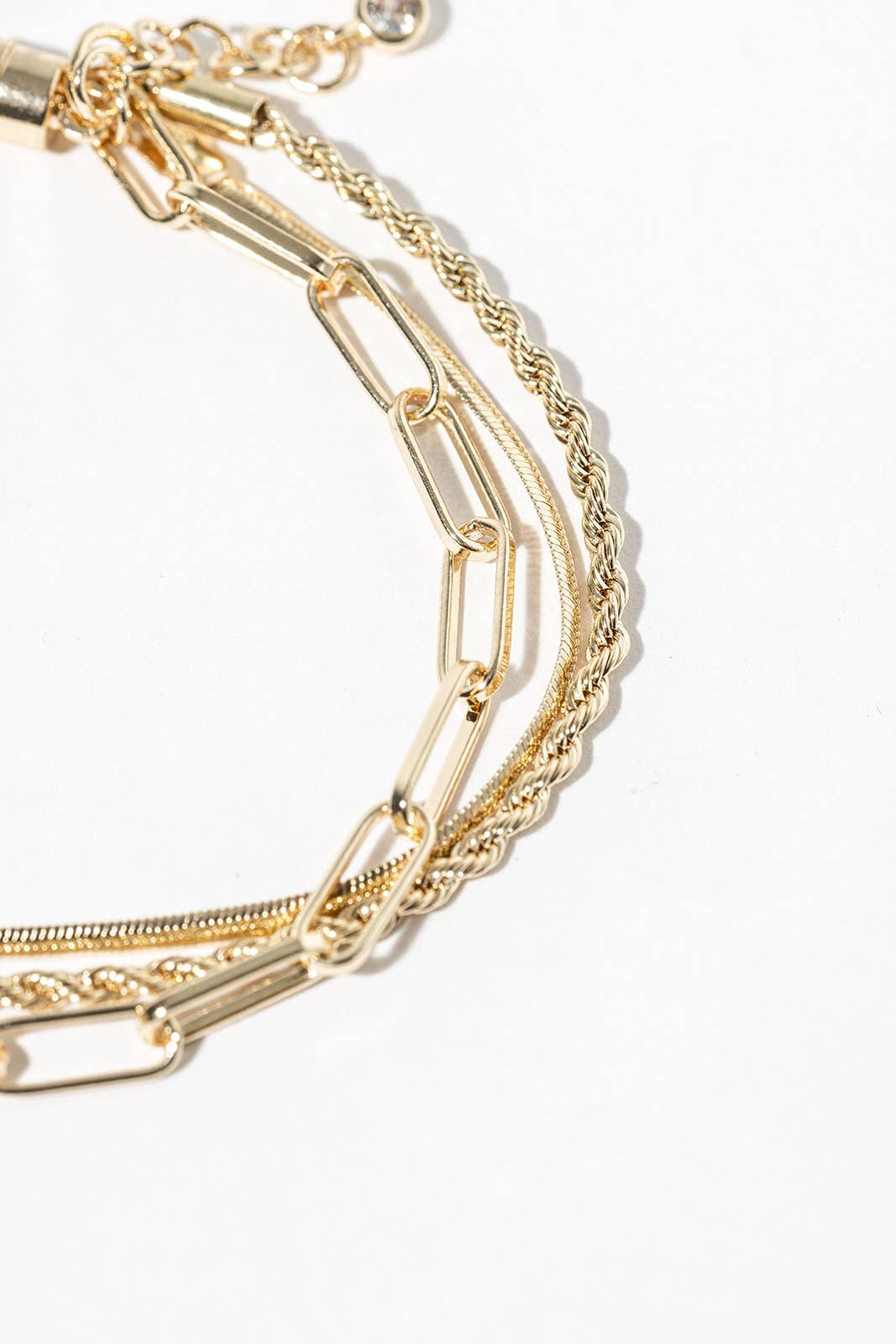 3-in-1 Layered Chain Bracelet with Easy Magnetic Clasp