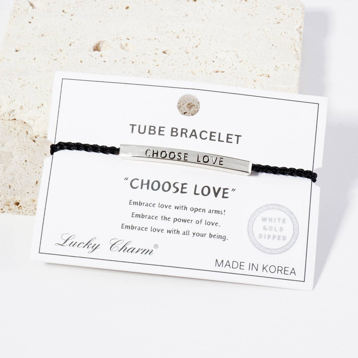Inspirational Messages "Choose Love" Tube Bar Bracelet