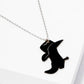 Minimalist Black Enamel Cowboy Boot & Hat Pendant Necklace