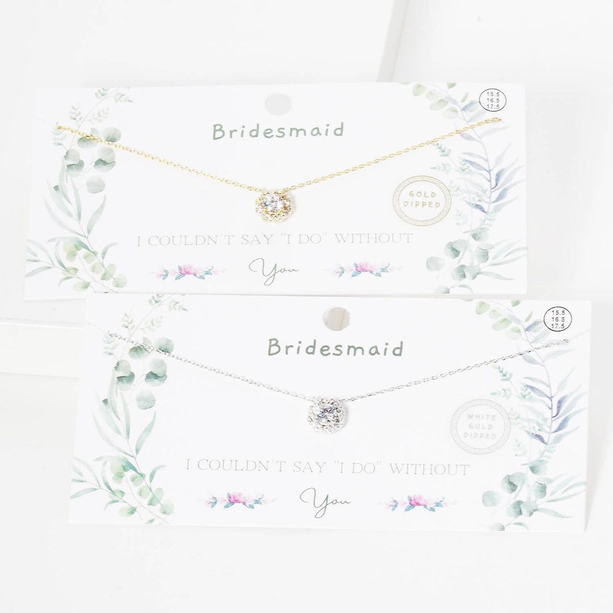 Bridesmaid Cluster Cubic Zirconia Pendant Necklace