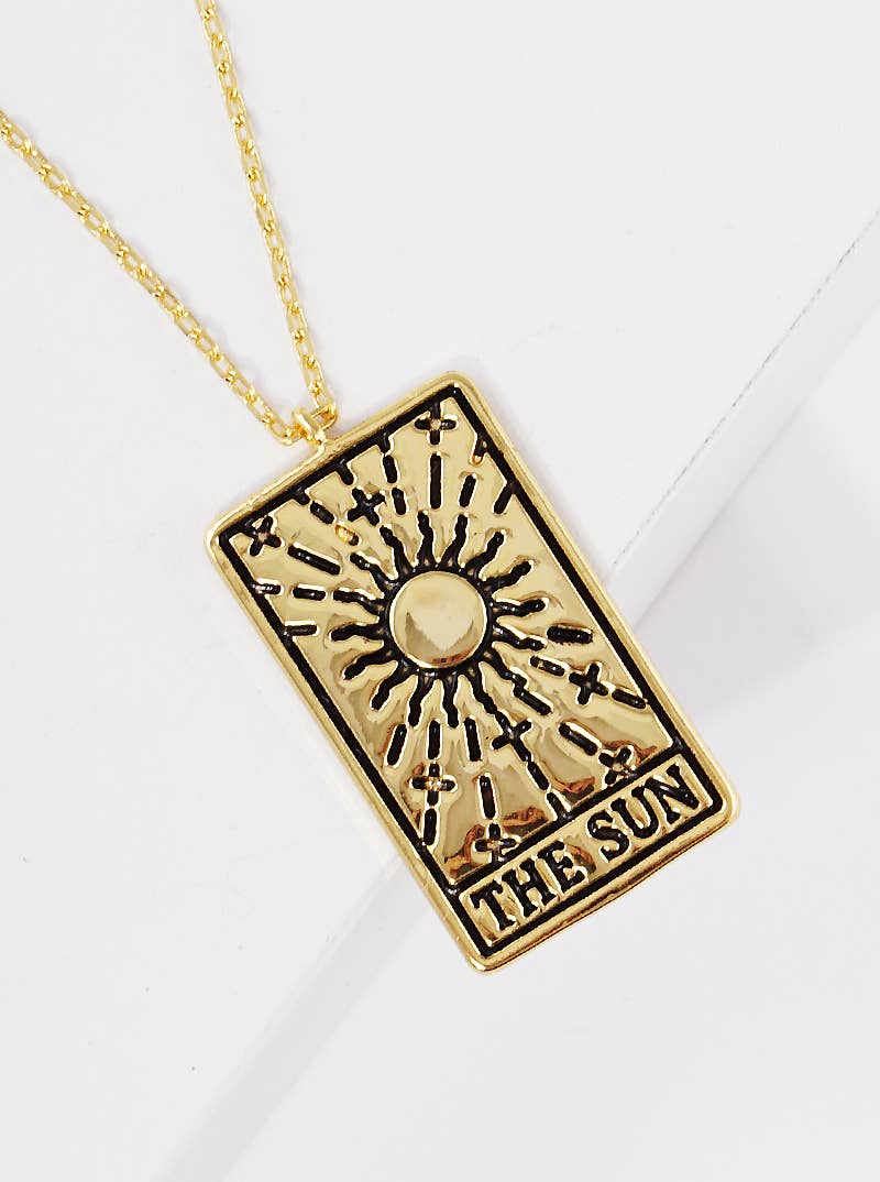 Gold Plated Tarot Card Necklace