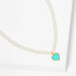 Gold Plated Heart Pearl Necklace
