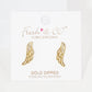 Gold Angel Wing Ear Post Earrings