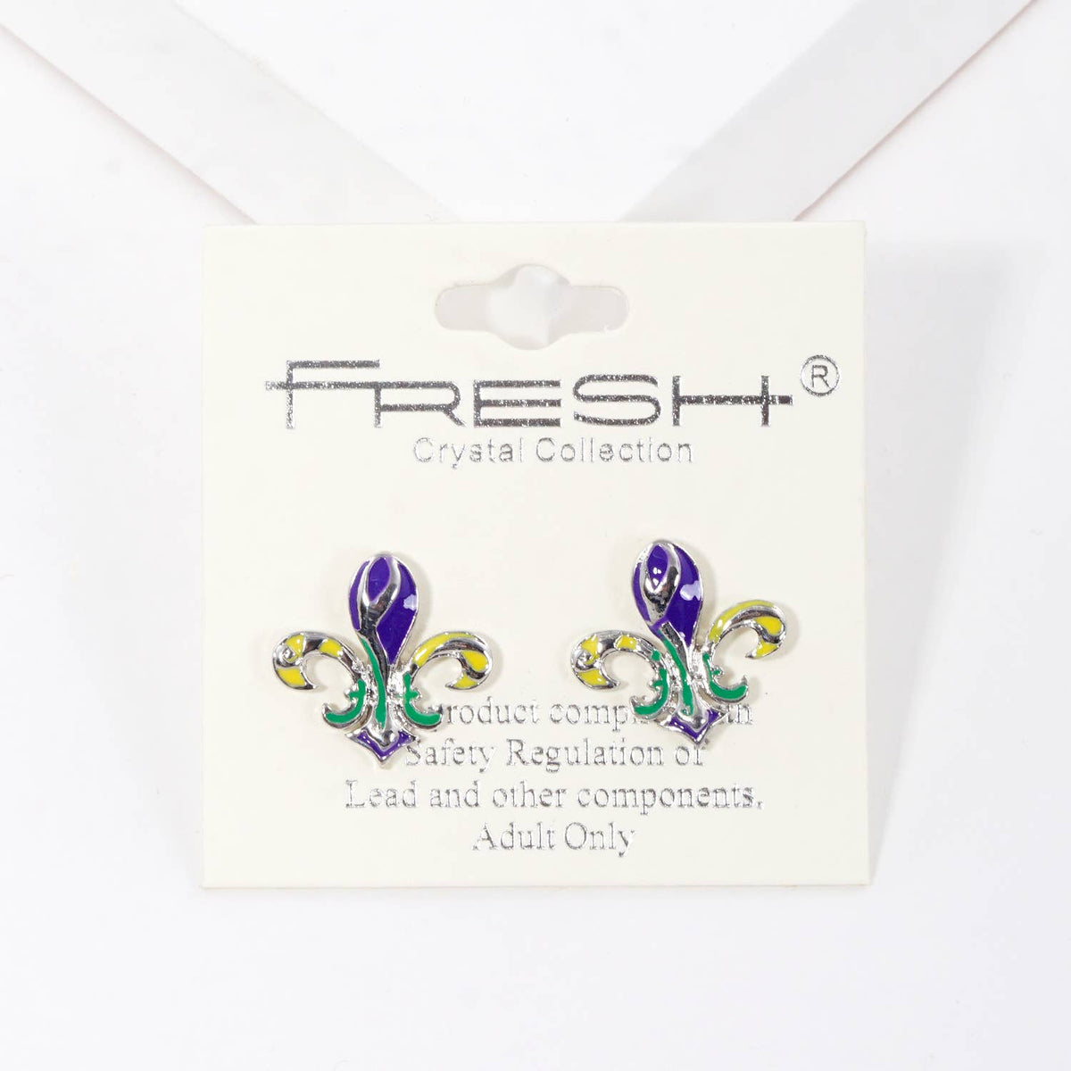 Gold Plated Chunky Fleur De Lis Stud Earrings