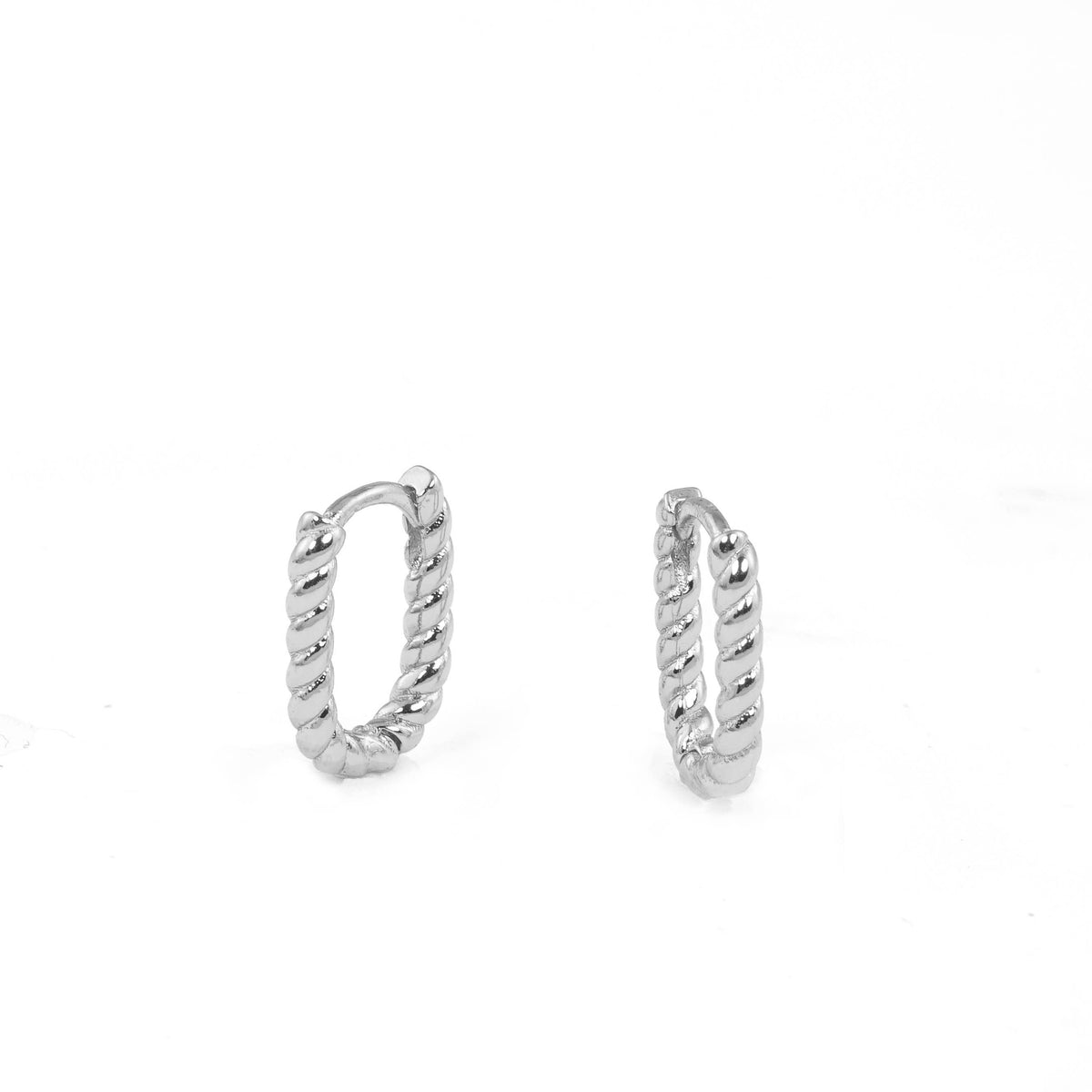 Gold Plated Braided Huggie Earrings