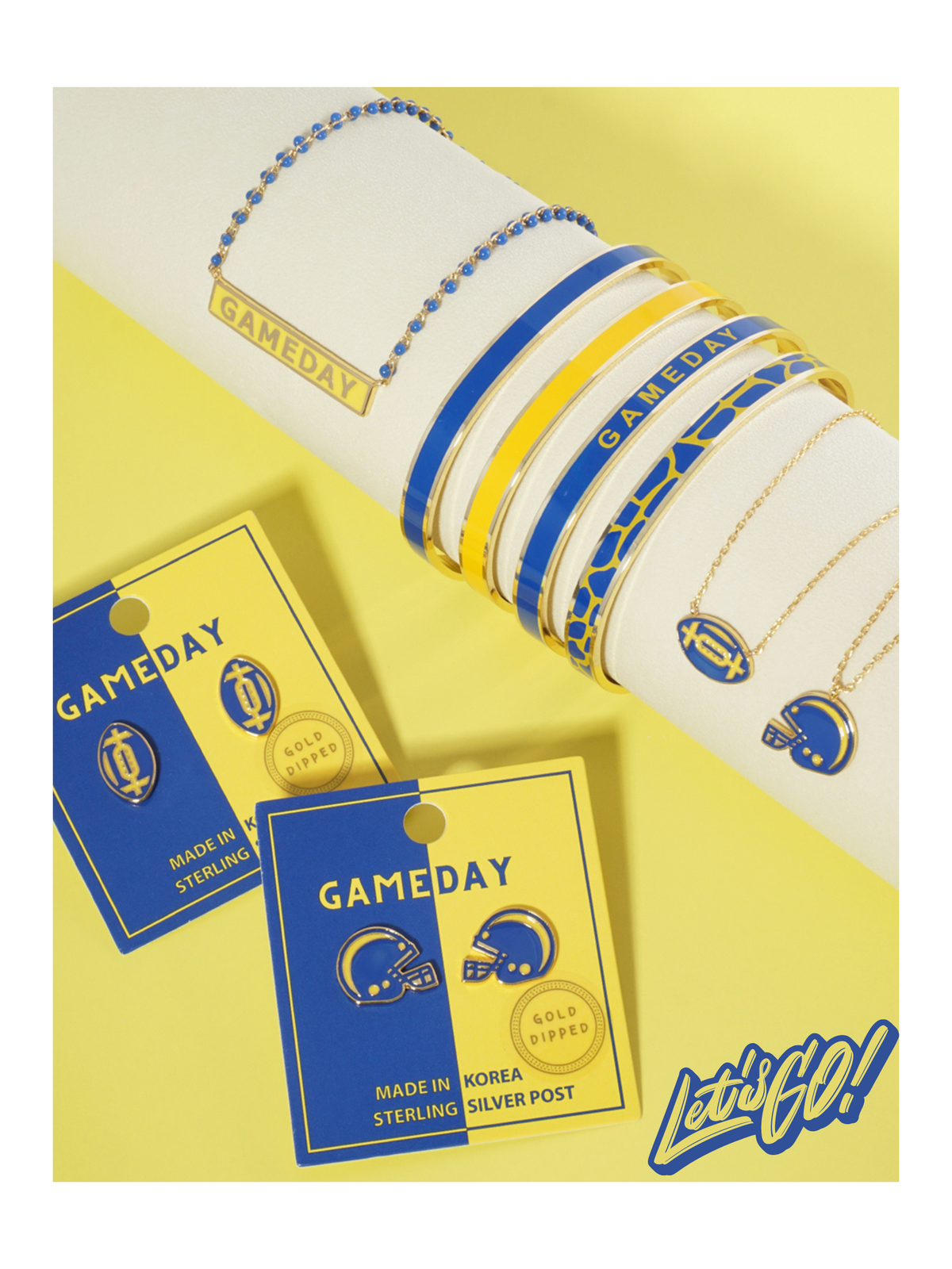 18K GOLD DIPPED ENAMEL COLOR GAME DAY CUFF BRACELET