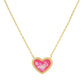 Gold Plated Opal Multicolor Heart Necklace