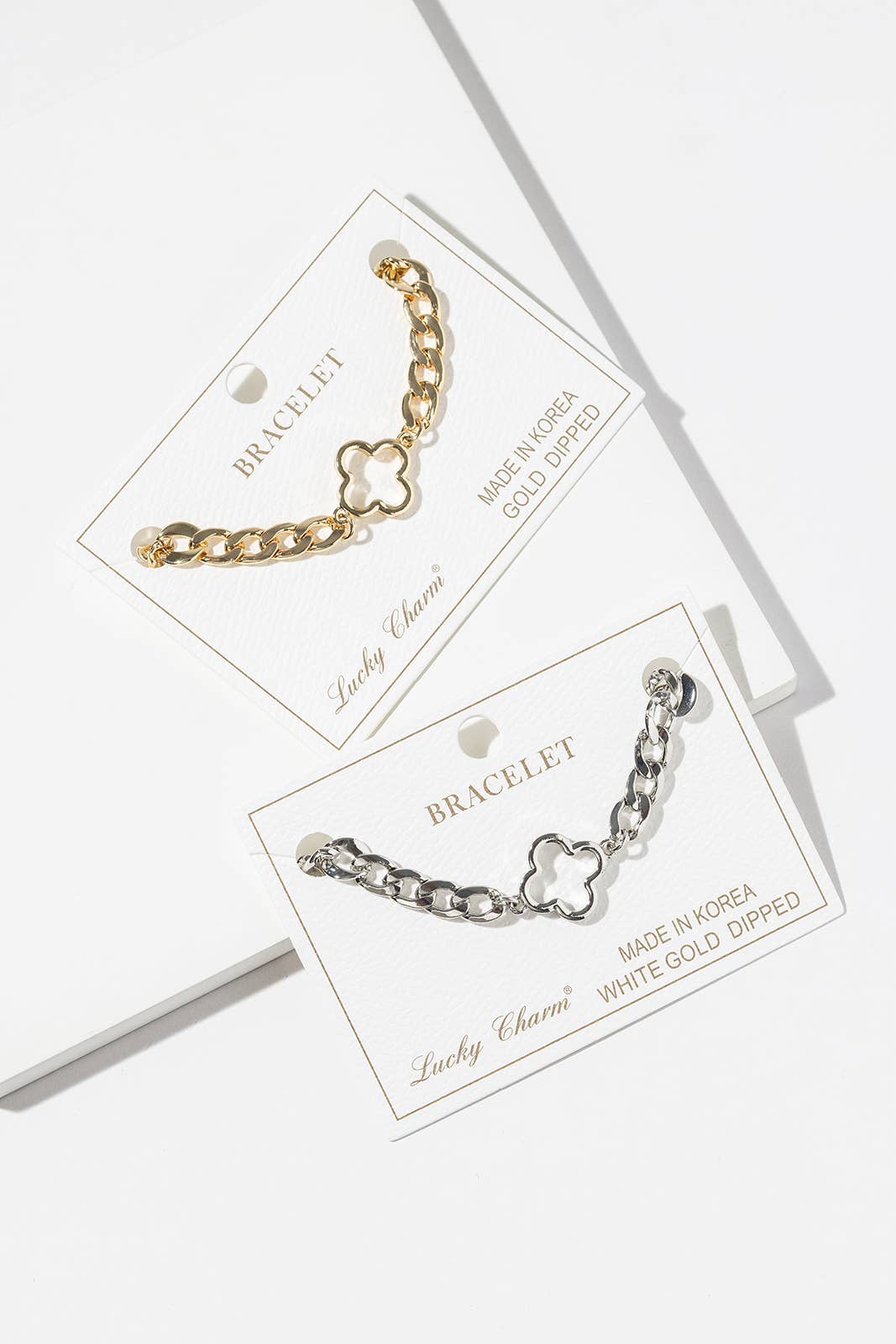 Clover Link Curb Chain Bracelet