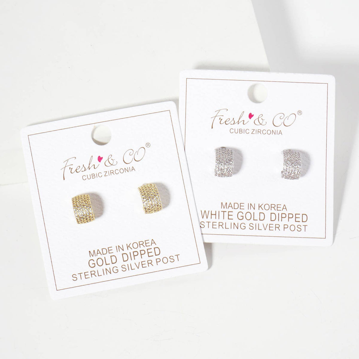 Micro-Pave-Set 12mm Open Huggie Hoop Earrings