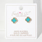 Pave-Set Cubic-Zirconia 11mm Quatrefoil Stud Earrings