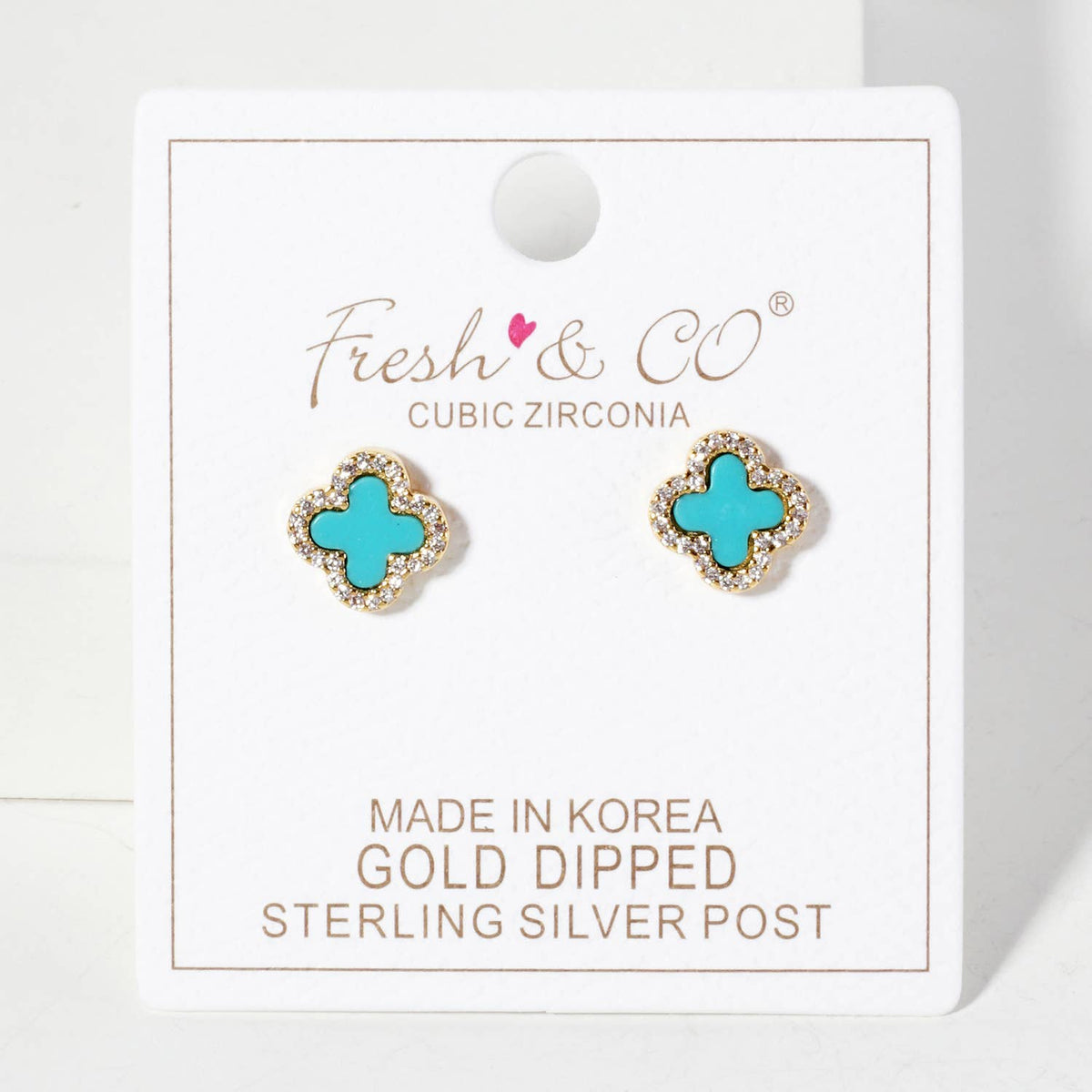 Pave-Set Cubic-Zirconia 11mm Quatrefoil Stud Earrings