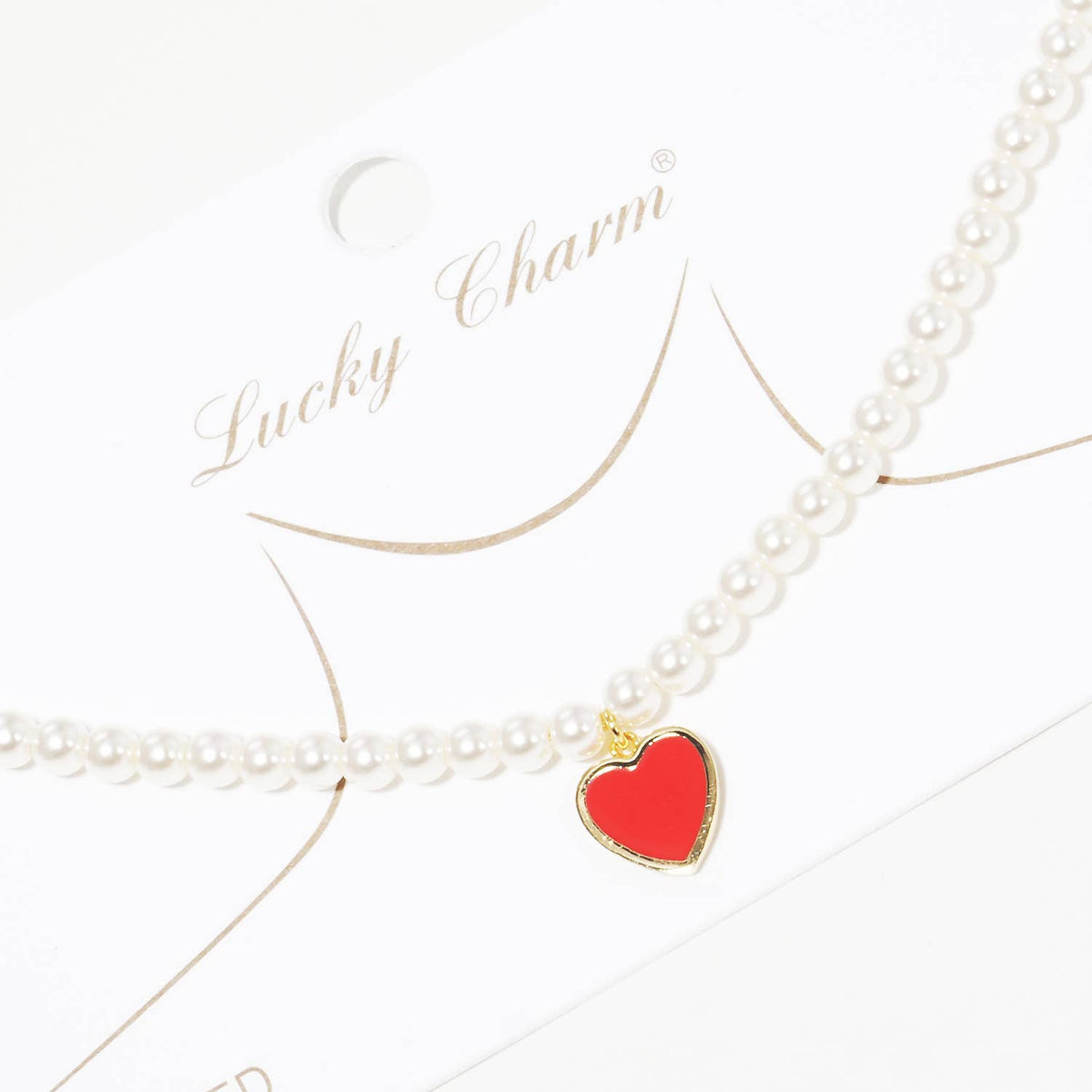 Gold Plated Heart Pearl Necklace