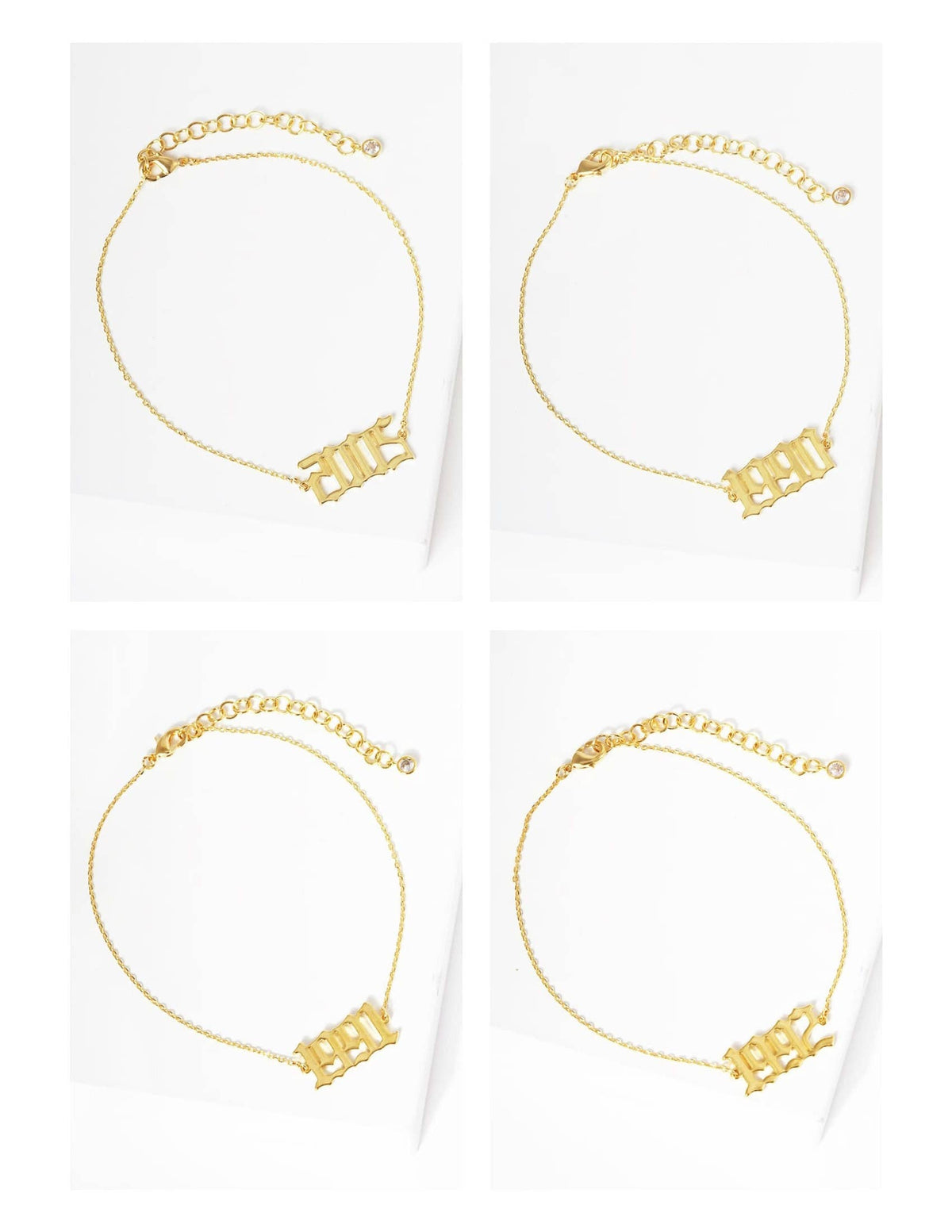 Gold Plated Birth Year Anklet