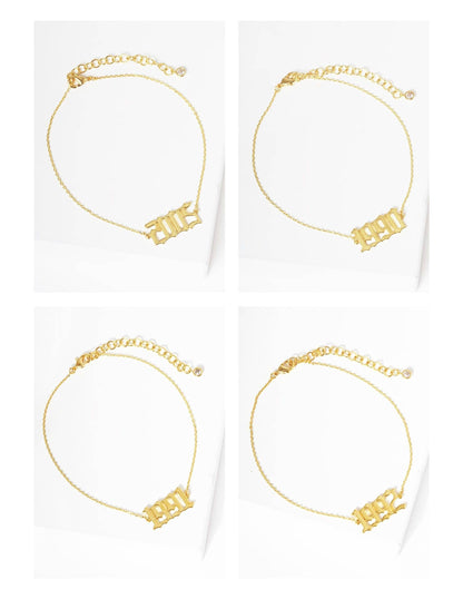 Gold Plated Birth Year Anklet