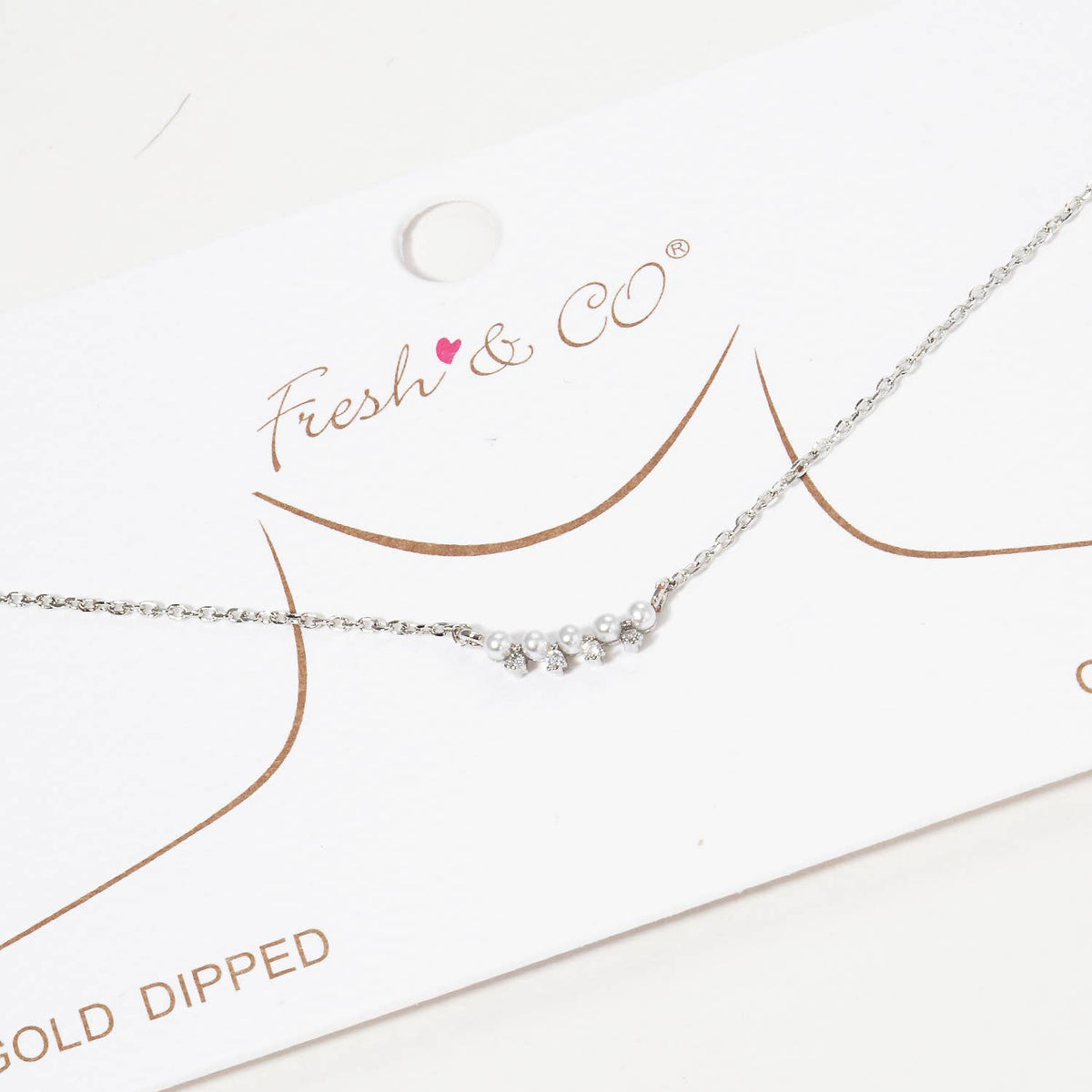 Minimalist Petite Pearl and Crystal Bar Necklace