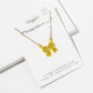 Enamel Crystal Bow Pendant Necklace – Pavé Bow on Chain