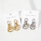 Polished Brass Interlocking Circles Drop Gold-Dipped Earring
