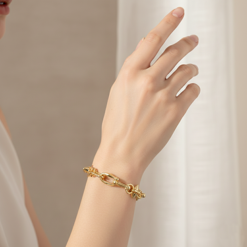 Edgy Spike U-Link Chain Bracelet