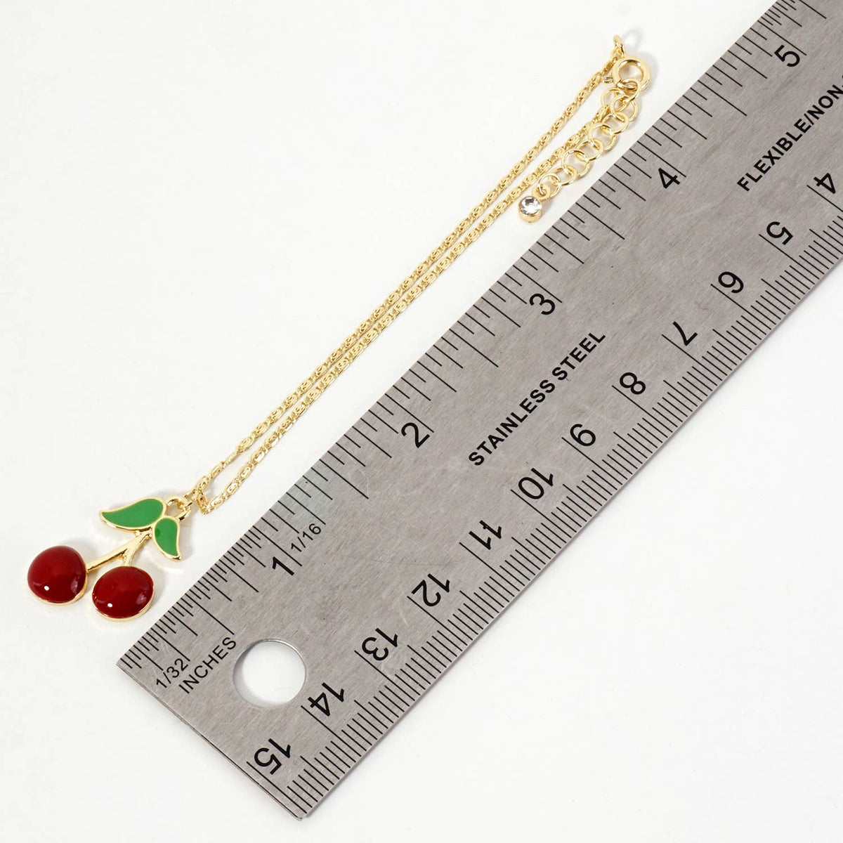 Enamel Cherry Charm Bracelet