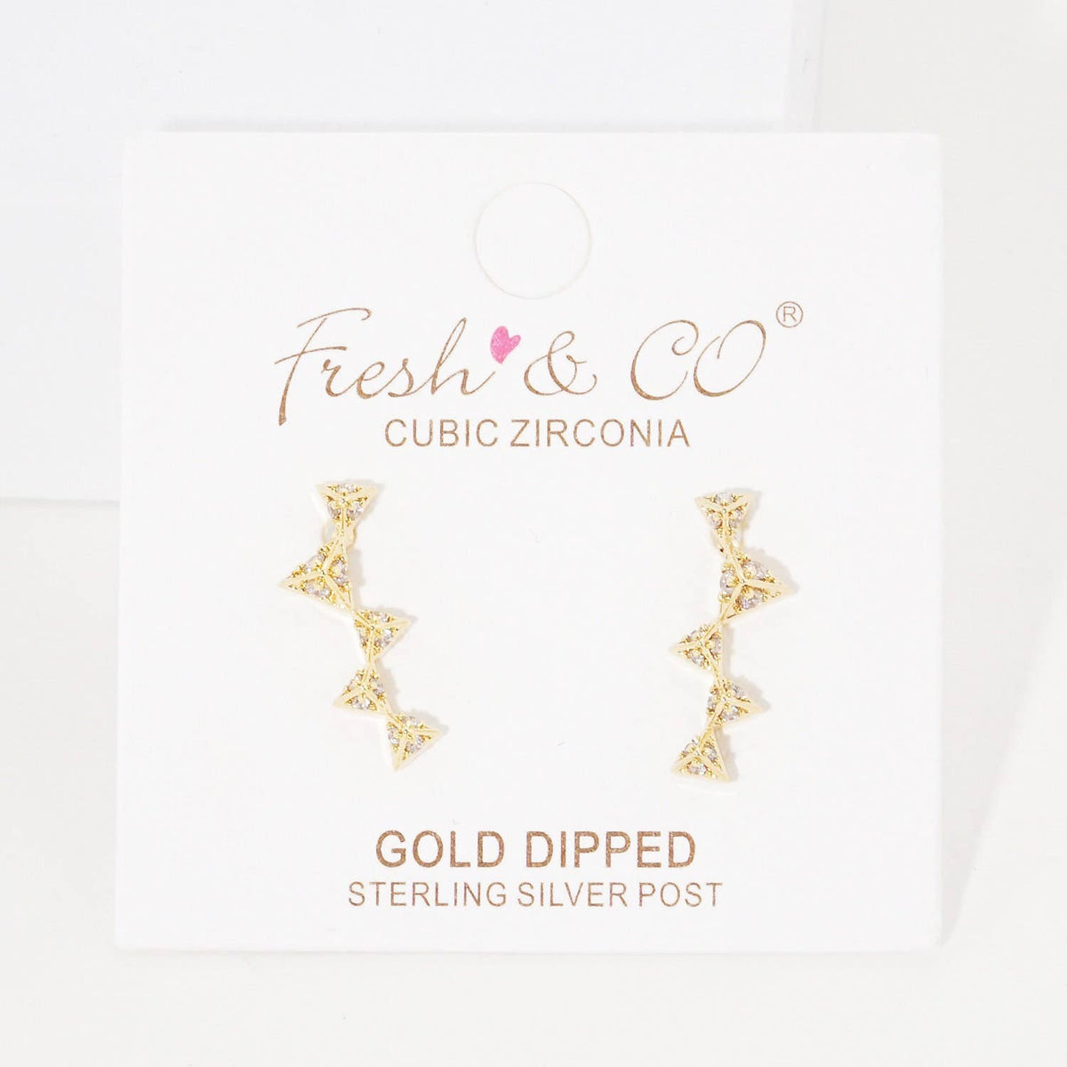 Gold Plated Triangle Ear Climber Earrings