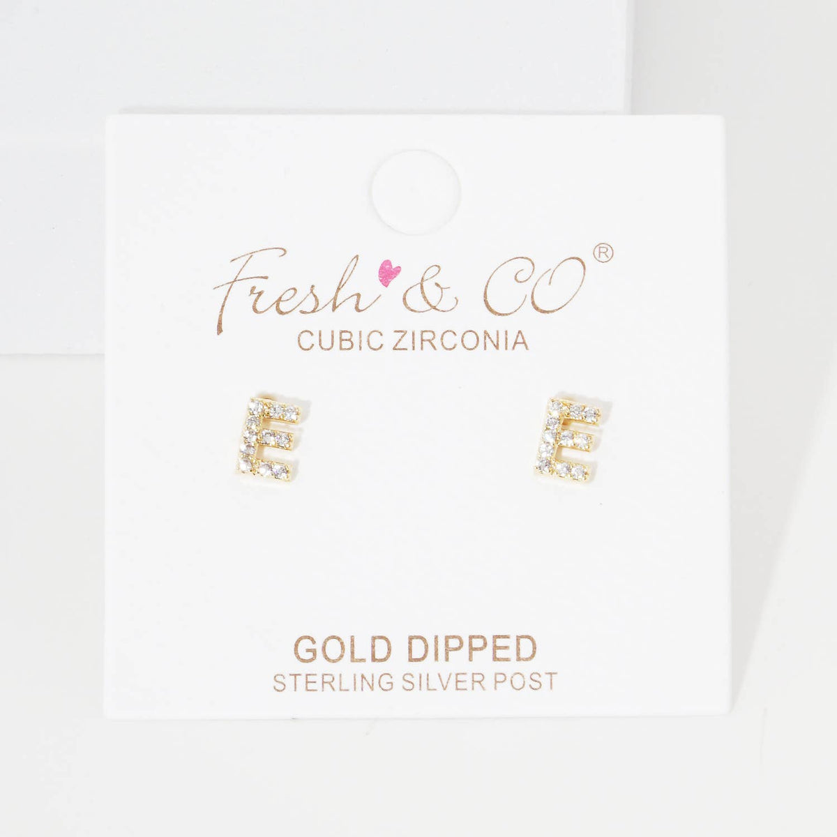 Cubic Zirconia Initial Stud Earrings.