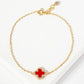Pave-Set 11mm 18K-Gold-Dipped Brass Quatrefoil Bracelet