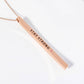 "STAY STRONG" Bar Pendant Necklace with Pink Ribbon Accent