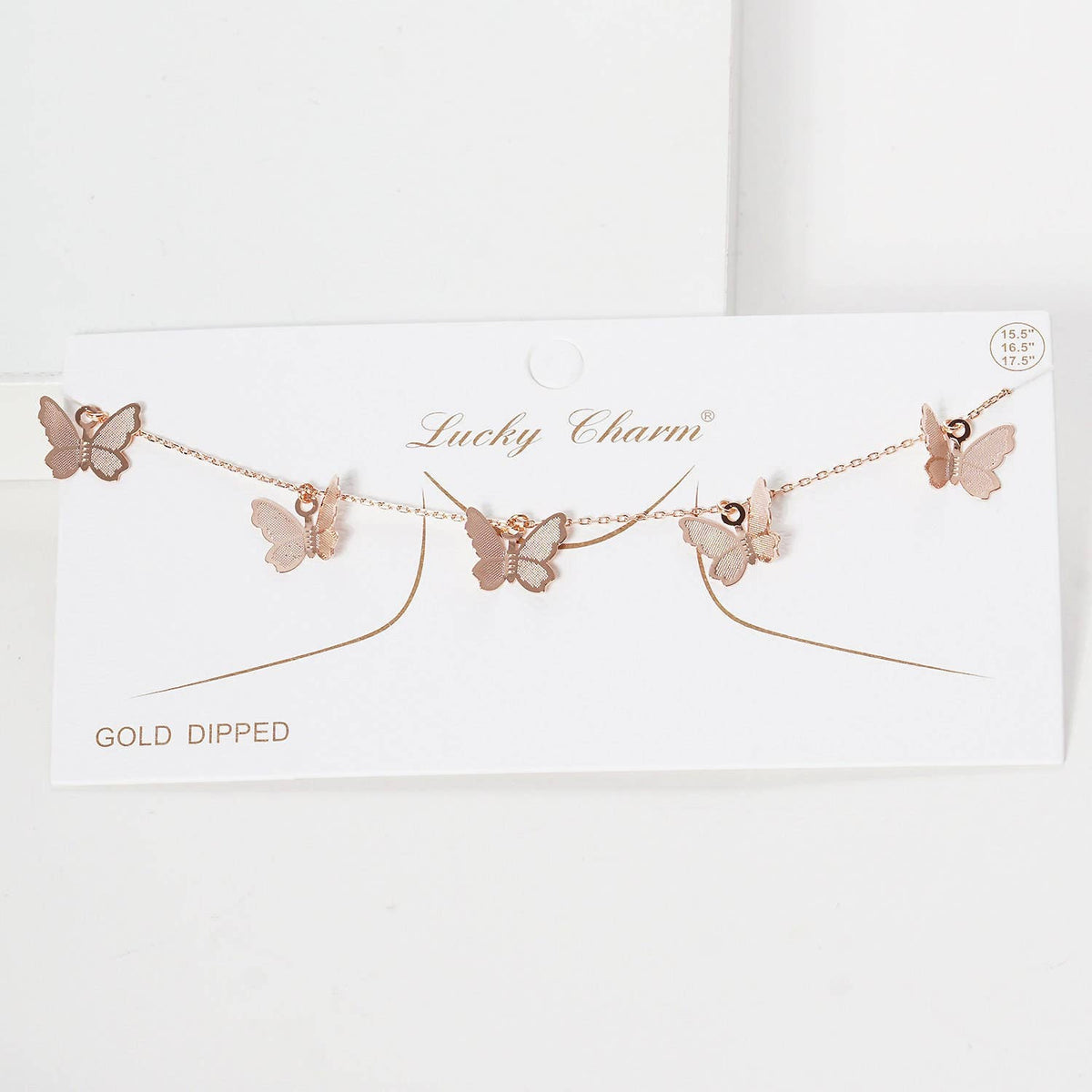 Gold Multi Butterfly Charm Necklace