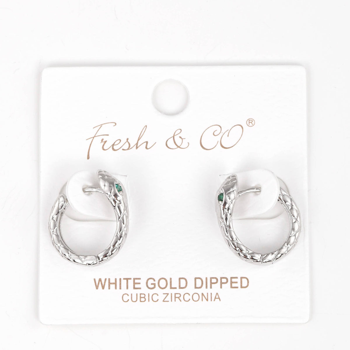 Gold Plated Snake Huggie Hoop Earrings