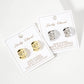 Polished Metal Textured 15mm Half Hoop Earrings